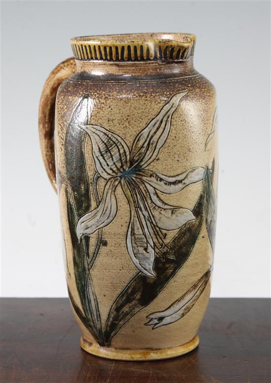 A Martin Brothers stoneware jug, c.1884, 21cm